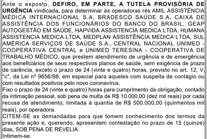 Imagem Magistrado do TJ-PI determina extinção de carência nos planos de saúde do Estado