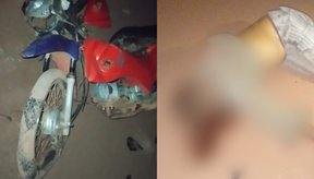 Imagem Colisão entre motos deixa idoso morto, em Altos