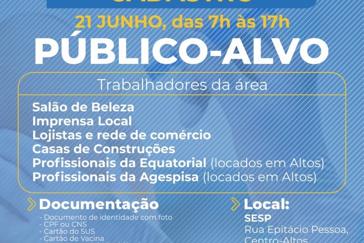 Imagem Prefeitura de Altos divulga novos grupos para vacinação contra COVID