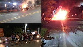 Imagem Carro e moto pegam fogo após acidente em Altos